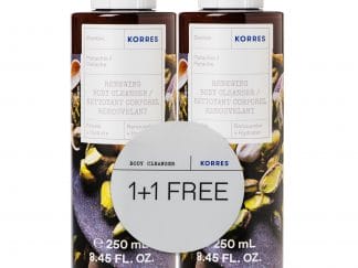 Korres Πακέτο Προσφοράς Pistachio Showergel Αφρόλουτρο με Εθιστικό, Βελούδινο Άρωμα Φυστίκι 2x250ml 1+1 Δώρο