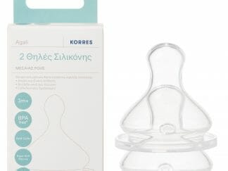 Korres Silicone Teats, Medium Flow Θηλές Σιλικόνης, Μεσαίας Ροής 2 Τεμάχια