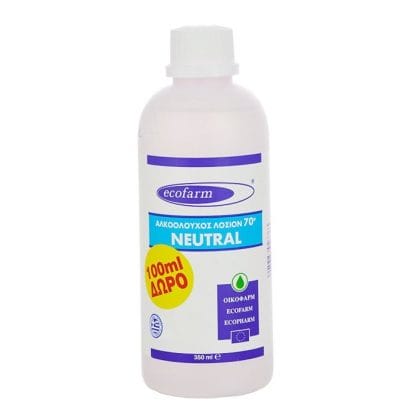 Ecofarm Neutral Αλκοολούχος Λοσιόν 70° 1 Τεμάχιο - 350ml