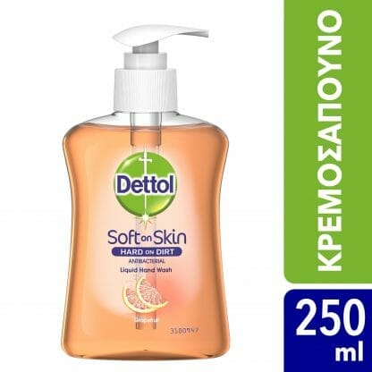Dettol Liquid Soap Grapefruit Αντιβακτηριδιακό Υγρό Κρεμοσάπουνο Χεριών με Άρωμα Γκρέιπφρουτ 250ml