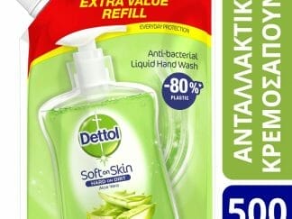 Dettol Soft on Skin Hard on Dirt Aloe Vera Refill Ανταλλακτικό Αντιβακτηριδιακό Υγρό Κρεμοσάπουνο 500ml