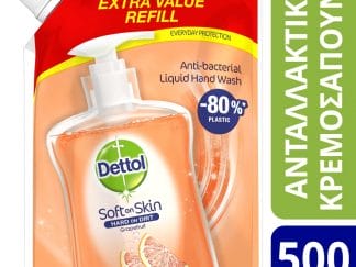Dettol Soft on Skin Hard on Dirt Grapefruit Refill Ανταλλακτικό Αντιβακτηριδιακό Υγρό Κρεμοσάπουνο 500ml
