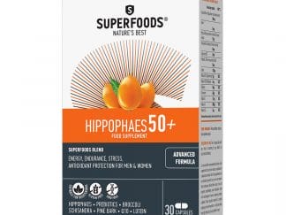 Superfoods Ιπποφαές Eubias 50+ Συμπλήρωμα Διατροφής, Ενισχυμένη Σύνθεση για Ενέργεια, Τόνωση, Υγεία για Άτομα Άνω των 50, 30caps