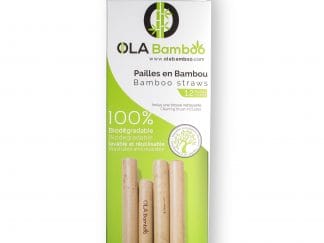OLABamboo Straws Καλαμάκια Από Μπαμπού 12 Τεμάχια & Βουρτσάκι Καθαρισμού 12 Τεμάχια
