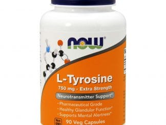 Now Foods L-Tyrosine 750mg (Free Form) Extra Strength Συμπλήρωμα Διατροφής για Ρύθμιση της Λειτουργίας του Θυρεοειδή 90Vegcaps