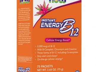 Now Foods Instant Energy B12 Συμπλήρωμα Διατροφής, Boost Παραγωγής Ενέργειας για Άμεση Τόνωση του Οργανισμού 75 Sachets