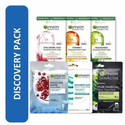 Garnier Πακέτο Περιποίησης Discovery Tissue Mask Σετ Ολοκληρωμένης Φροντίδας της Επιδερμίδας 6 x Tissue Mask