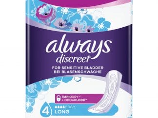 Always Discreet Long Pads Μέγεθος 4, Σερβιέτες Ακράτειας για Μεγάλη Ροή 10 Τεμάχια