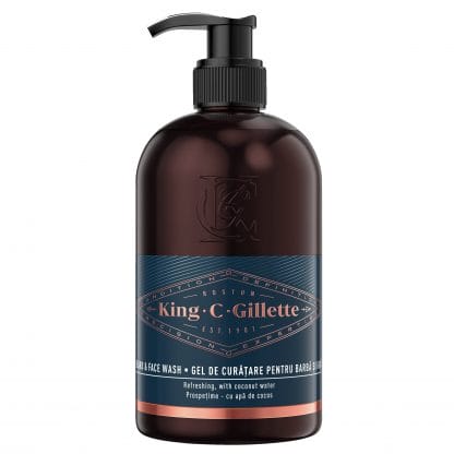 Gillette King C Beard & Face Wash Gel Ανδρικό Gel Καθαρισμού για τα Γένια & το Πρόσωπο με Νερό Καρύδας 350ml