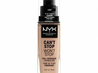 Nyx Can't Stop Won't Stop Full Coverage Foundation Προσφέρει Ματ Κάλυψη και Χρώμα που Διαρκεί για Έως και 24 'Ωρες 30ml - LIGHT
