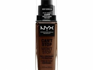 Nyx Can't Stop Won't Stop Full Coverage Foundation Προσφέρει Ματ Κάλυψη και Χρώμα που Διαρκεί για Έως και 24 'Ωρες 30ml - DEEP ESPRESSO