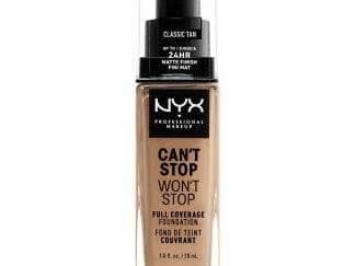 Nyx Can't Stop Won't Stop Full Coverage Foundation Προσφέρει Ματ Κάλυψη και Χρώμα που Διαρκεί για Έως και 24 'Ωρες 30ml - CLASSIC TAN