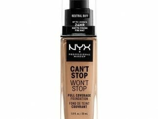 Nyx Can't Stop Won't Stop Full Coverage Foundation Προσφέρει Ματ Κάλυψη και Χρώμα που Διαρκεί για Έως και 24 'Ωρες 30ml - Neutral Buff