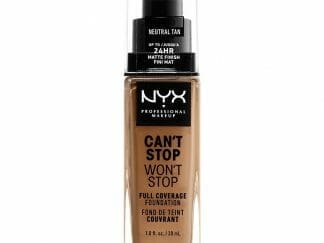 Nyx Can't Stop Won't Stop Full Coverage Foundation Προσφέρει Ματ Κάλυψη και Χρώμα που Διαρκεί για Έως και 24 'Ωρες 30ml - Neutral Tan
