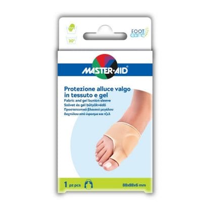 Master Aid Fabric and Gel Bunion Sleeve Προστατευτικό Βλαισού Μεγάλου Δαχτύλου από Ύφασμα & Τζελ 1 Τεμάχιο