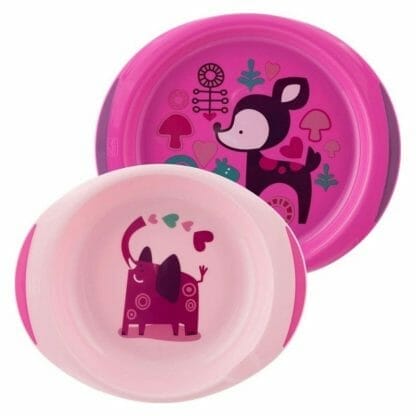 Chicco Baby's Dish Set Βρεφικό Σετ που Περιλαμβάνει Μπωλ & Πιατάκι, από 12 Μηνών 1 Τεμάχιο - ροζ