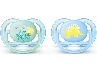 Avent Ultra Air Ορθοδοντική Πιπίλα Σιλικόνης με Κρίκο για Αγόρια, 0-6 Μηνών 2 Τεμάχια SCF344/20