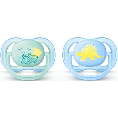 Avent Ultra Air Ορθοδοντική Πιπίλα Σιλικόνης με Κρίκο για Αγόρια, 0-6 Μηνών 2 Τεμάχια SCF344/20