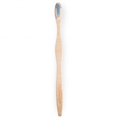 OLABamboo Toothbrush Ultra Soft Οδοντόβουρτσα Από 100% Μπαμπού Πολύ Μαλακή 1 Τεμάχιο - μπλέ