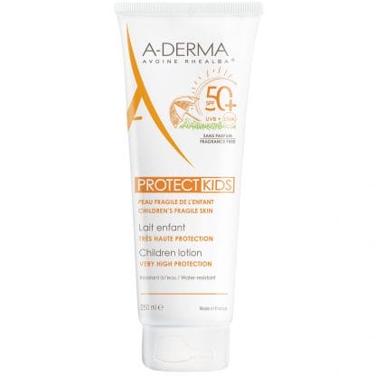 A-Derma Protect Kids Lait Enfant Spf50+ Αντηλιακό Γαλάκτωμα Πολύ Υψηλής Προστασίας για την Ευαίσθητη Παιδική Επιδερμίδα 250ml