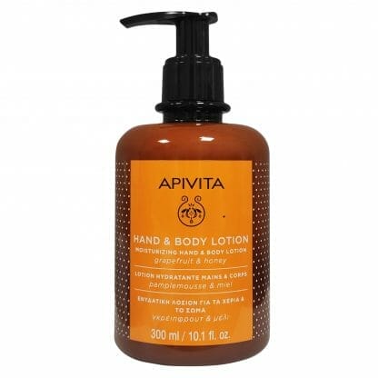Apivita Hand & Body Lotion Ενυδατική Λοσιόν για τα Χέρια & το Σώμα με Γκρέιπφρουτ & Μέλι 300ml