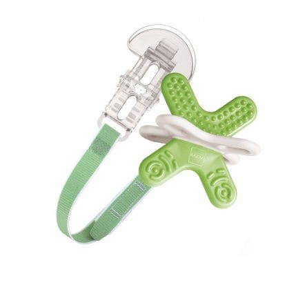Mam Bite & Relax Phase 2 & Clip Κωδ 566 Μικρός Πολυκρίκος Οδοντοφυΐας με Κορδέλα Στήριξης, από 4+ Μηνών 1 Τεμάχιο - πράσινο