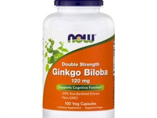 Now Foods Ginkgo Biloba Double Strength 120mg Συμπλήρωμα Διατροφής για Καλή Λειτουργία του Εγκεφάλου, Ενίσχυση Μνήμης 100VegCaps
