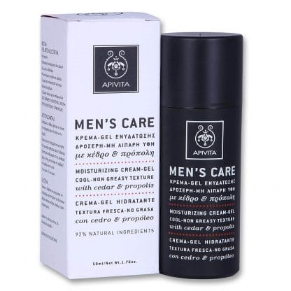 Apivita Mens Care Κρέμα - Gel Ενυδάτωσης Με Δροσερή Μη Λιπαρή Υφή Με Κέδρο & Πρόπολη 50ml