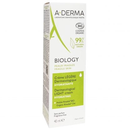 A-Derma Biology Dermatological Light Cream Hydrating Ελαφριά Ενυδατική Κρέμα για το Κανονικό, Μικτό Εύθραυστο Δέρμα 40ml