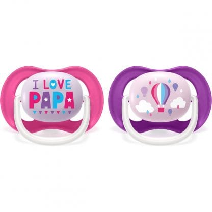 Avent Ultra Air Happy SCF080/04 Ορθοδοντική Πιπίλα Σιλικόνης με Κρίκο από 6 - 18 Μηνών 2 Τεμάχια