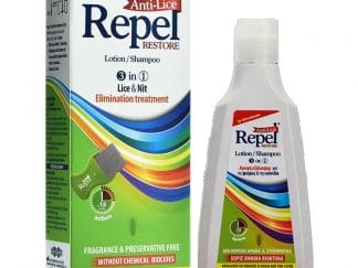 Uni-Pharma Repel Anti-Lice Restore Lotion/Shampoo, Αγωγή Εξάλειψης για Ψείρες & Κόνιδες, Περιλαμβάνεται Ειδικό Χτενάκι 200gr