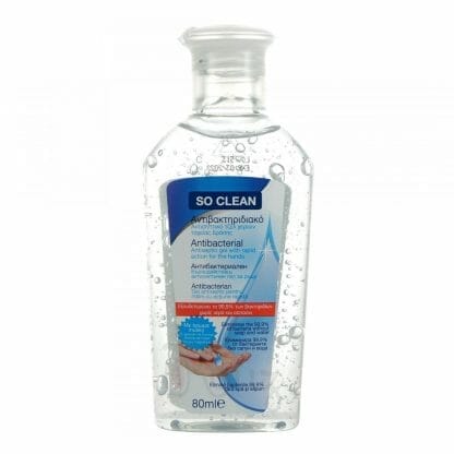 So Clean Αντιβακτηριδιακό Αντισηπτικό Gel Χεριών Ταχείας Δράσης 80ml