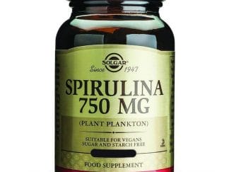 Solgar Spirulina 750mg Συμπλήρωμα Διατροφής για την Ενίσχυση του Οργανισμού, Πλούσιο σε Πρωτεΐνες 80 Caps