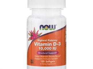Now Foods Vitamin D3 10.000 IU Συμπλήρωμα Διατροφής με τη πιο Βιοδιαθέσιμη Μορφή Βιταμίνης D 120 softgels