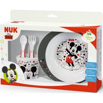 Nuk Disney Mickey Εκπαιδευτικό Σετ Φαγητού Περιλαμβάνει Μπολ Φαγητού, Κύπελο, Κουτάλι, Πιρούνι