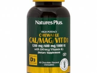 Nature's Plus CAL/MAG Vitamin D & Vitamin K2 Chocolate Συμπλήρωμα Διατροφής για την Υγεία των Οστών 60 Μασώμενες Ταμπλέτες
