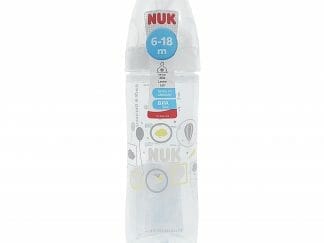 NUK New Classic Μπιμπερό Πολυπροπυλένιο Στενό Σχήμα με Θηλή Σιλικόνης 250ml - γκρι