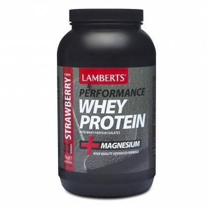 Lamberts Performance Whey Protein Πρωτεΐνη Ορού Γάλακτος σε Σκόνη, με Υπέροχη Γεύση & Προσθήκη Μαγνησίου 1000g - Strawberry