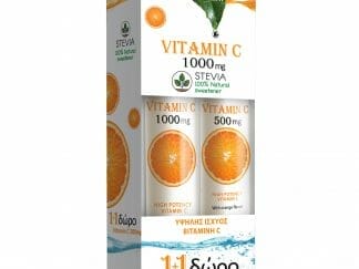 Power Health Vitamin C 1.000mg με Στέβια 24 Effer.Tabs & Βιταμίνη C 500mg 20Effer.Tabs 1+1 Δώρο