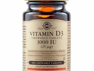 Solgar Vitamin D3 1000iu (25μg) Συμπλήρωμα Διατροφής Βιταμίνης D3 για την Αντιμετώπιση της Οστεοπόρωσης 100 Chewable Tabs