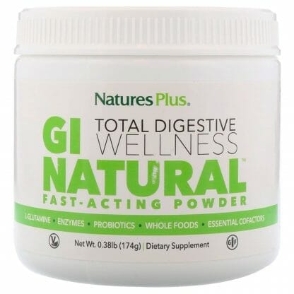 Natures Plus GI Natural Total Digestive Wellness Fast, Action Powder Φόρμουλα για Υγιή Λειτουργία του Πεπτικού Συστήματος 174gr