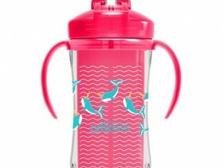 Dr Brown's Insulated Straw Cup Κύπελλο Θερμός με Καλαμάκι σε Ροζ Χρώμα για Βρέφη Από 12 Μηνών 300ml