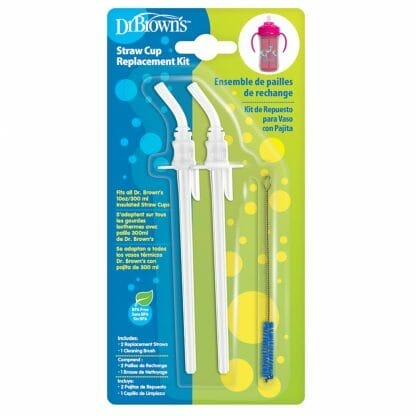 Dr. Brown's Straw Cup Replacement Kit Ανταλλακτικά Καλαμάκια για Κύπελλα Dr Brown 300ml, 2 Τεμάχια