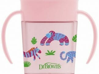 Dr Brown's Milestones TC71003 Cheers 360o Spoutless Transition Cup Κύπελλο Εκπαίδευσης με Λαβές & Σύστημα Κατά των Διαρροών 6+m Ροζ 200ml