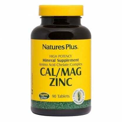 Nature's Plus Cal/Mag/Zinc 1000/500/75 mg Συμπλήρωμα Διατροφής με Ασβέστιο, Μαγνήσιο, Ψευδάργυρο 90caps