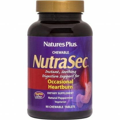 Nature's Plus Nutrasec Chewable Φόρμουλα για Προστασία από την Γαστροοισοφαγική Παλινδρόμηση σε Μασώμενα Δισκία 90tabs