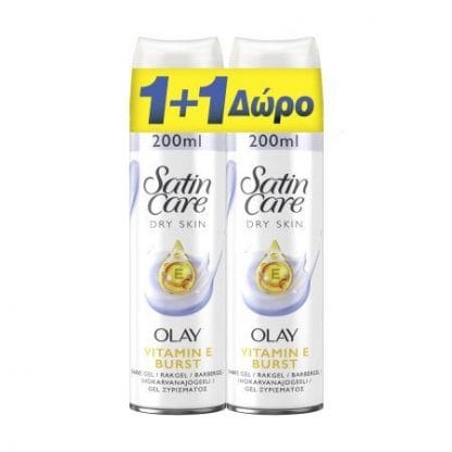 Gillette Satin Care Touch of Olay Γυναικείο Gel Ξυρίσματος 400ml (200+200ml ΔΩΡΟ)