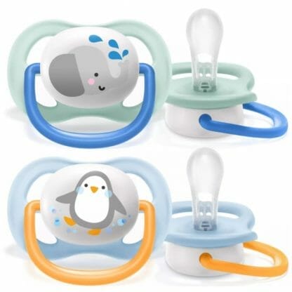 Avent Ultra Air Animals Πιπίλα Σιλικόνης 0-6 Μηνών SCF080/11 2 Τεμάχια - Πράσινο - Γαλάζιο