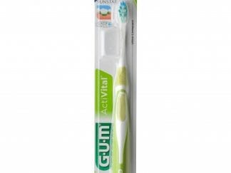 Gum ActiVital Compact Medium (583) Οδοντόβουρτσα Μεσαίας Σκληρότητας με Θήκη Προστασίας 1 Τεμάχιο - πράσινο