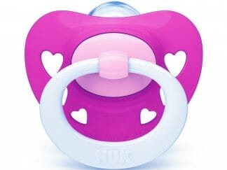 Nuk Signature Night Orthodontic Silicone Soother Ορθοδοντική Πιπίλα Σιλικόνης 6-18 Μηνών με Θήκη 1 Τεμάχιο - φούξια